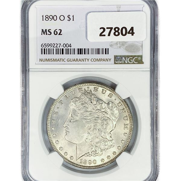 1890-O Morgan Silver Dollar NGC MS62