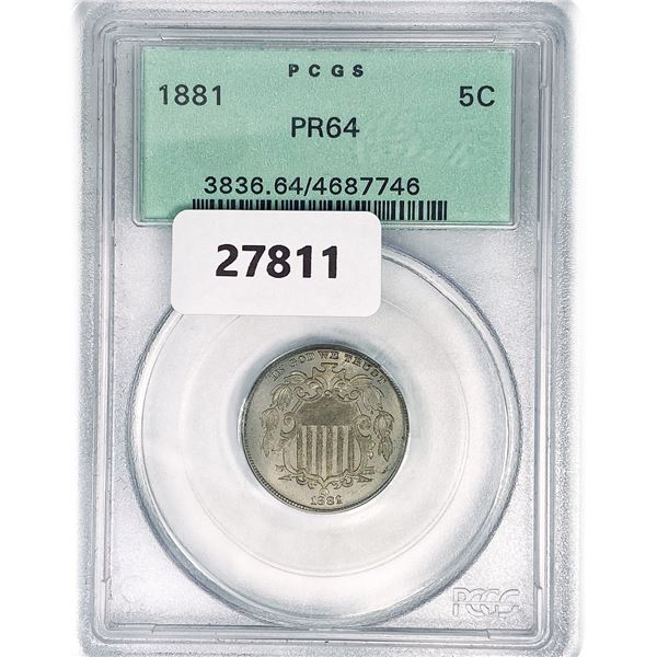 1881 Shield Nickel PCGS PR64