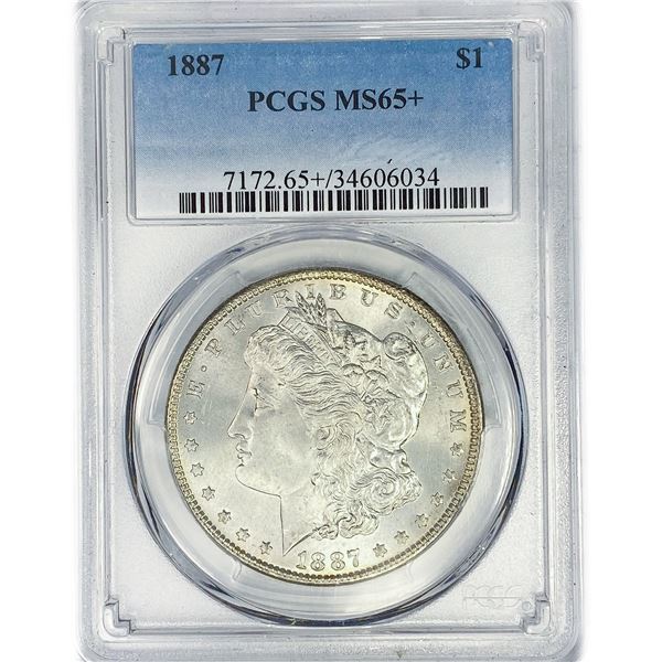 1887 Morgan Silver Dollar PCGS MS65+