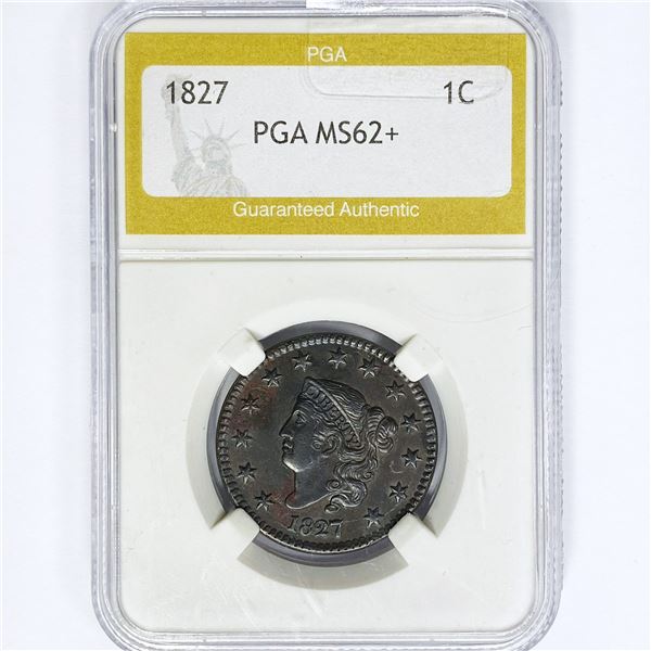 1827 Large Cent PGA MS62+