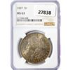 Image 1 : 1887 Morgan Silver Dollar NGC MS63