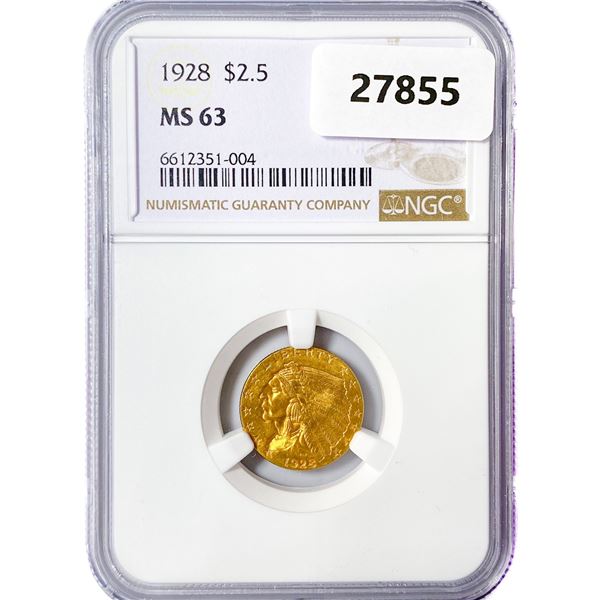 1928 $2.50 Gold Quarter Eagle NGC MS63