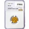 Image 1 : 1928 $2.50 Gold Quarter Eagle NGC MS63