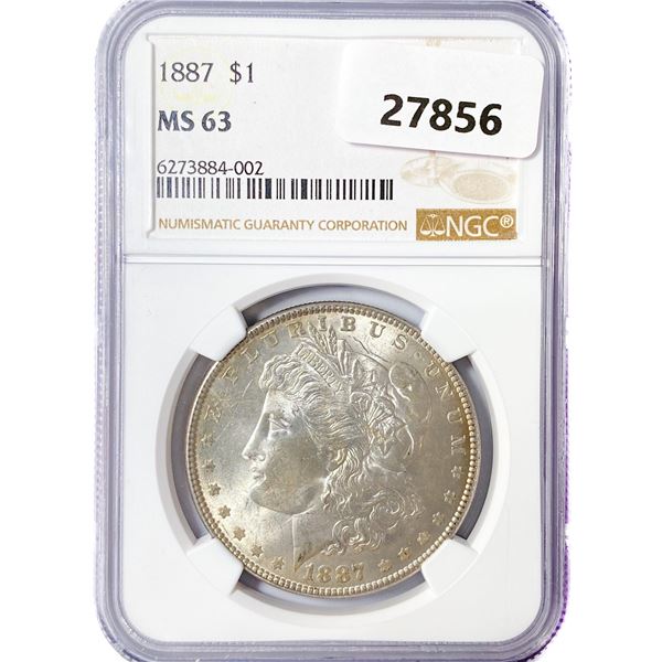 1887 Morgan Silver Dollar NGC MS63