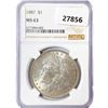 Image 1 : 1887 Morgan Silver Dollar NGC MS63