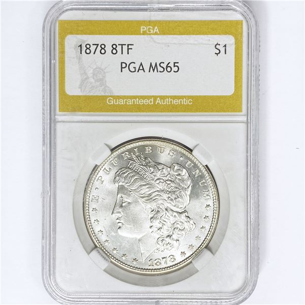 1878 8TF Morgan Silver Dollar PGA MS65