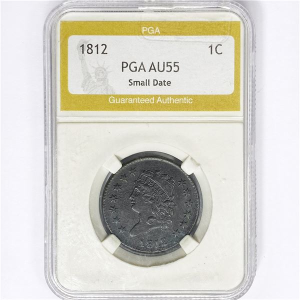 1812 Large Cent PGA AU55 Small Date