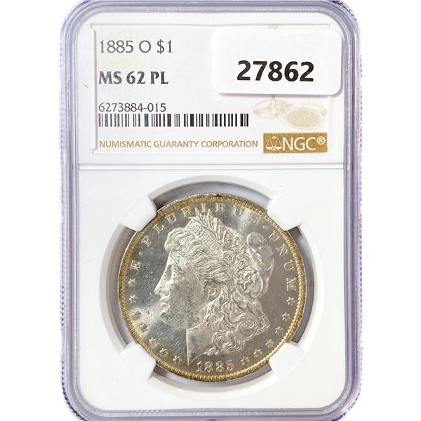 1885-O Morgan Silver Dollar NGC MS62 PL