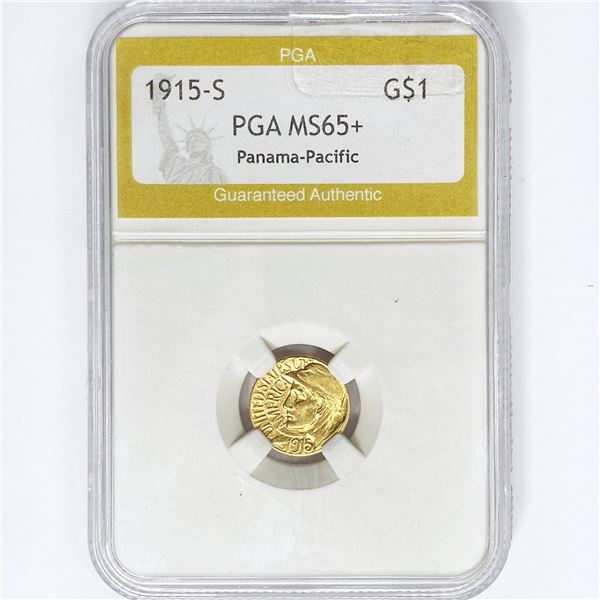 1915-S Pan-Pac Rare Gold Dollar PGA MS65+