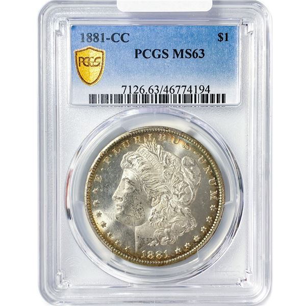1881-CC Morgan Silver Dollar PCGS MS63