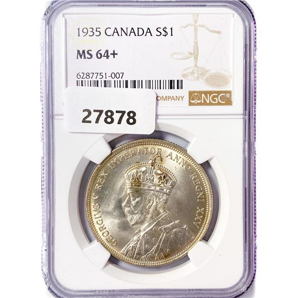1935 Canada Silver Dollar NGC MS64+