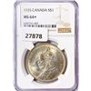 Image 1 : 1935 Canada Silver Dollar NGC MS64+