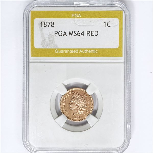 1878 Indian Head Cent PGA MS64 RED