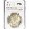 Image 1 : 1887 Morgan Silver Dollar NGC MS62