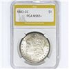 Image 1 : 1883-CC Morgan Silver Dollar PGA MS65+