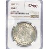 Image 1 : 1887 Morgan Silver Dollar NGC MS61