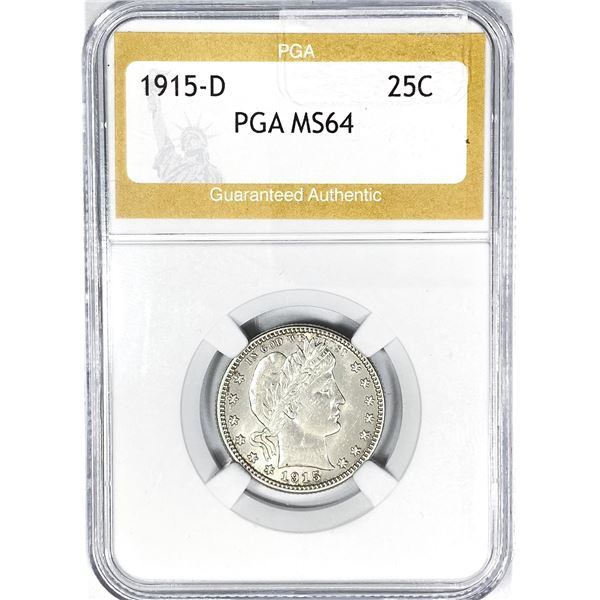 1915-D Barber Quarter PGA MS64