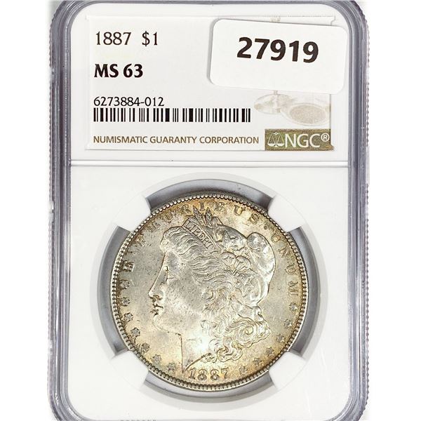 1887 Morgan Silver Dollar NGC MS63