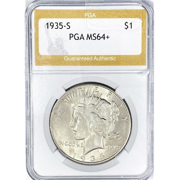 1935-S Silver Peace Dollar PGA MS64+