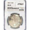 Image 1 : 1881-S Morgan Silver Dollar NGC MS65