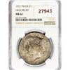 Image 1 : 1921 Silver Peace Dollar NGC MS62 HR