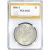 Image 1 : 1886-S Morgan Silver Dollar PGA MS62