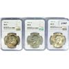 (3) 1974 Eisenhower Silver Dollars NGC MS65