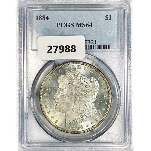 1884 Morgan Silver Dollar PCGS MS64