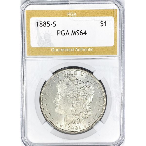 1885-S Morgan Silver Dollar PGA MS64