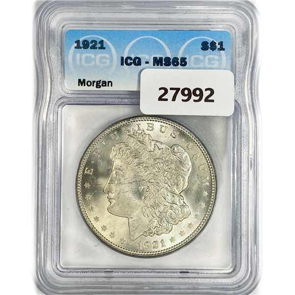 1921 Morgan Silver Dollar ICG MS65