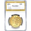1876 $20 Gold Double Eagle PGA MS61