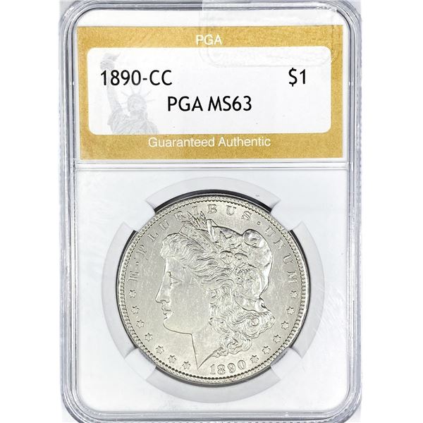 1890-CC Morgan Silver Dollar PGA MS63