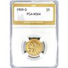1909-D $5 Gold Half Eagle PGA MS64