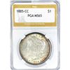 Image 1 : 1885-CC Morgan Silver Dollar PGA MS65