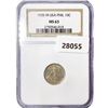 Image 1 : 1935 M 10C .05oz USA-PHIL Silver NGC MS63
