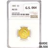 Image 1 : 1883 $3 Gold Piece NGC AU55