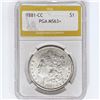 Image 1 : 1881-CC Morgan Silver Dollar PGA MS63+