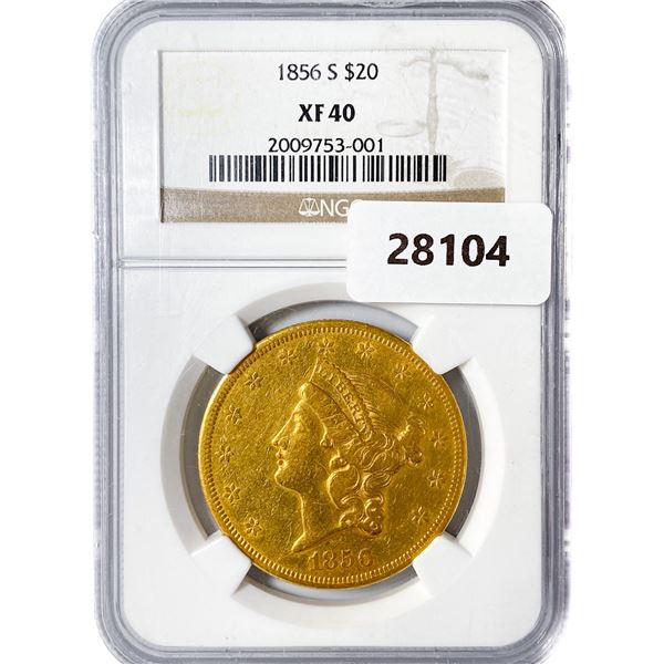 1856-S $20 Gold Double Eagle NGC XF40