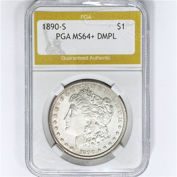 1890-S Morgan Silver Dollar PGA MS64+ DMPL