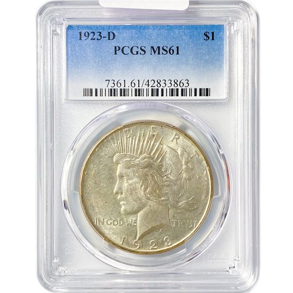 1923-D Silver Peace Dollar PCGS MS61