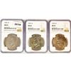 1974 Set (3) Eisenhower Silver Dollars NGC MS65