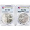 Image 1 : 2020 Set (2) American Silver Eagles PCGS MS70