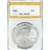 Image 1 : 2005 American Silver Eagle PGA MS70