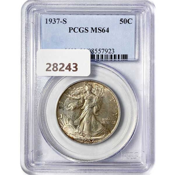 1937-S Walking Liberty Half Dollar PCGS MS64