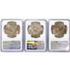Image 2 : 1974 Set (3) Eisenhower Silver Dollars NGC MS65