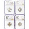 Image 1 : 1939-D Set (4) Mercury Silver Dime NGC MS65
