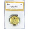 Image 1 : 2009 $20 31.1g AGE PGA MS70 PL, UHR