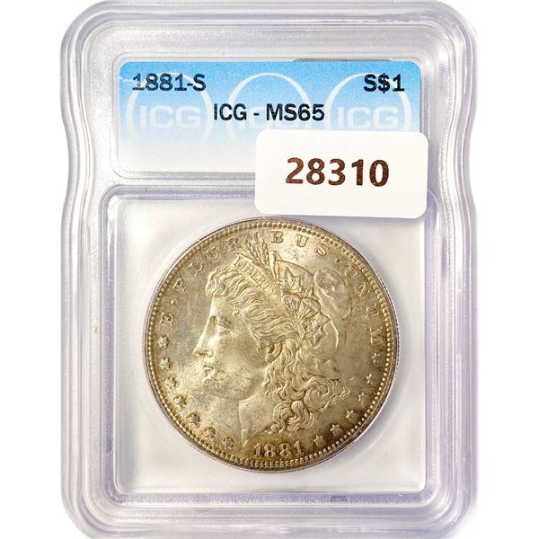 1881-S Morgan Silver Dollar ICG MS65