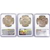Image 2 : 1974 Set (3) Eisenhower Silver Dollars NGC MS65