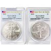 Image 1 : 2020 Set (2) American Silver Eagles PCGS MS70
